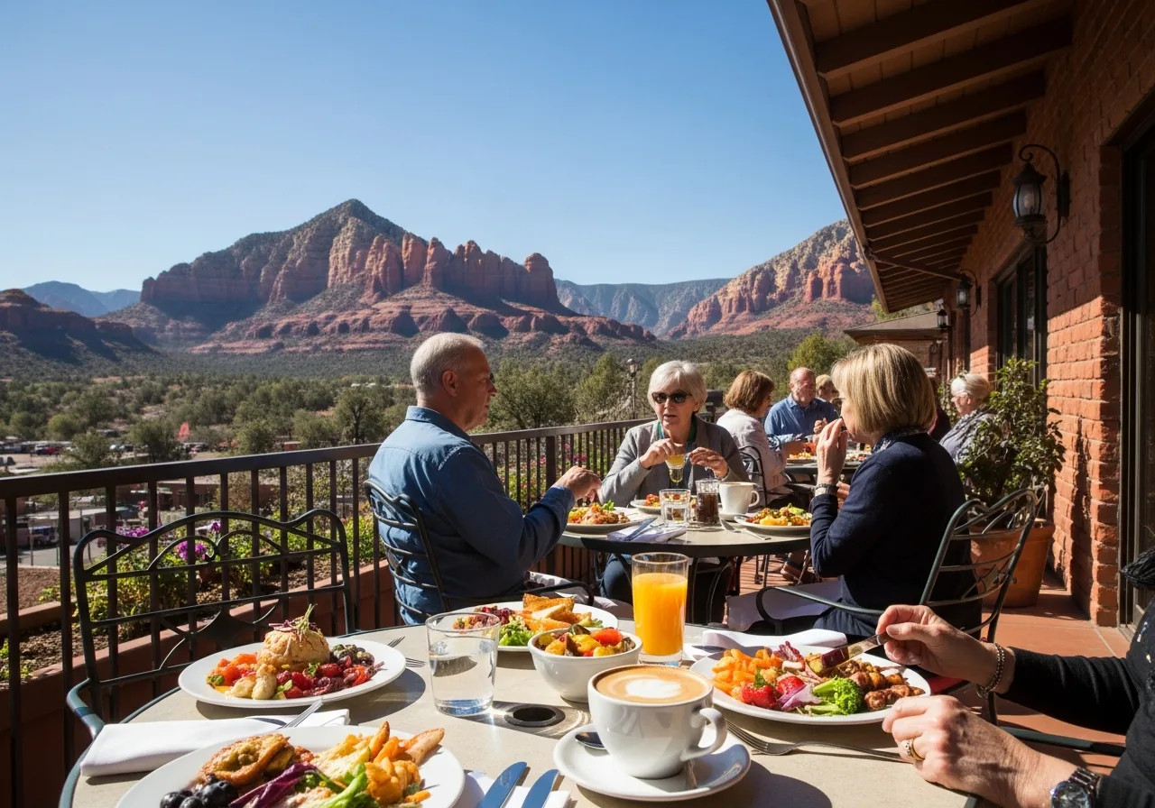 A sunny weekend brunch on a Sedona patio