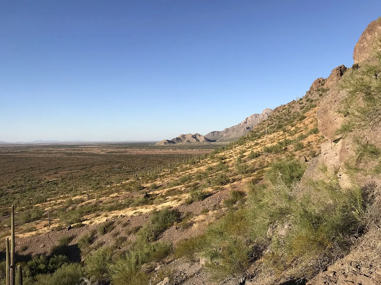 Picacho Peak rising above the desert along Interstate 10 between Tucson and Phoenix