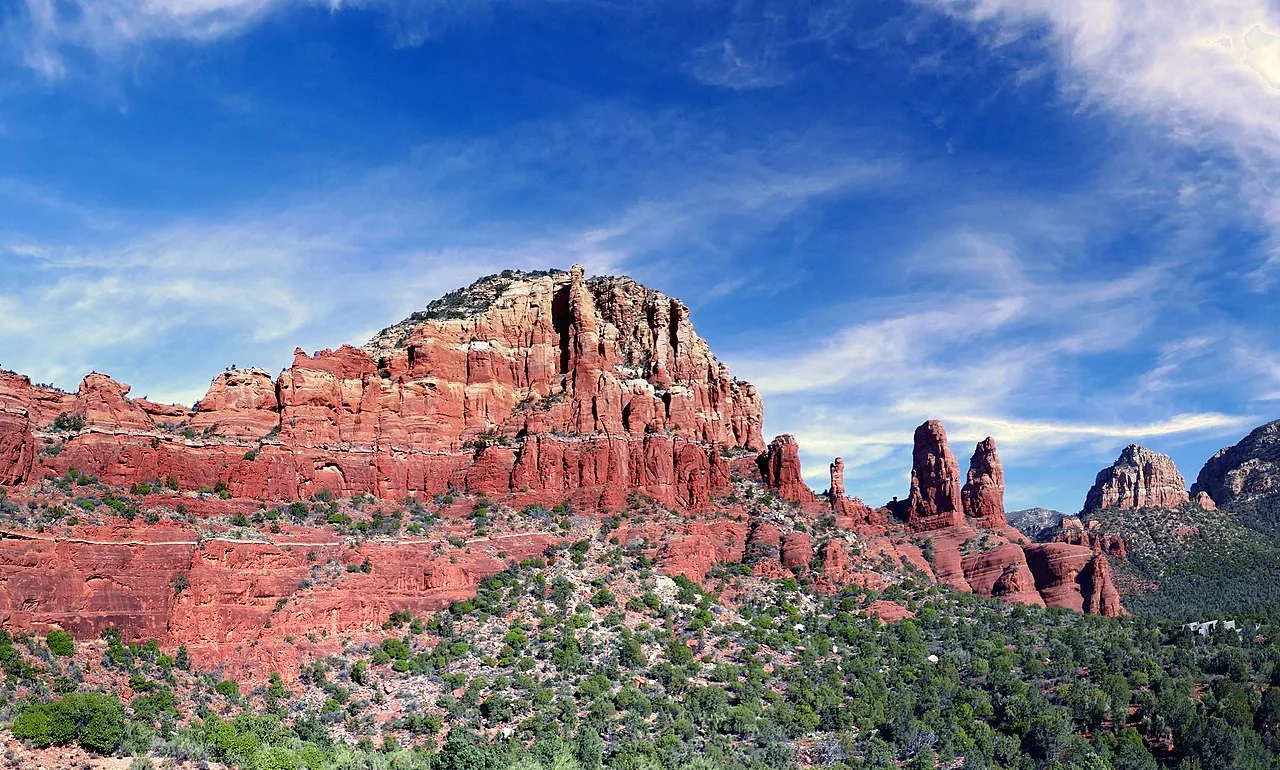 Cathedral Rock seen across the valley from the slopes of Airport Mesa