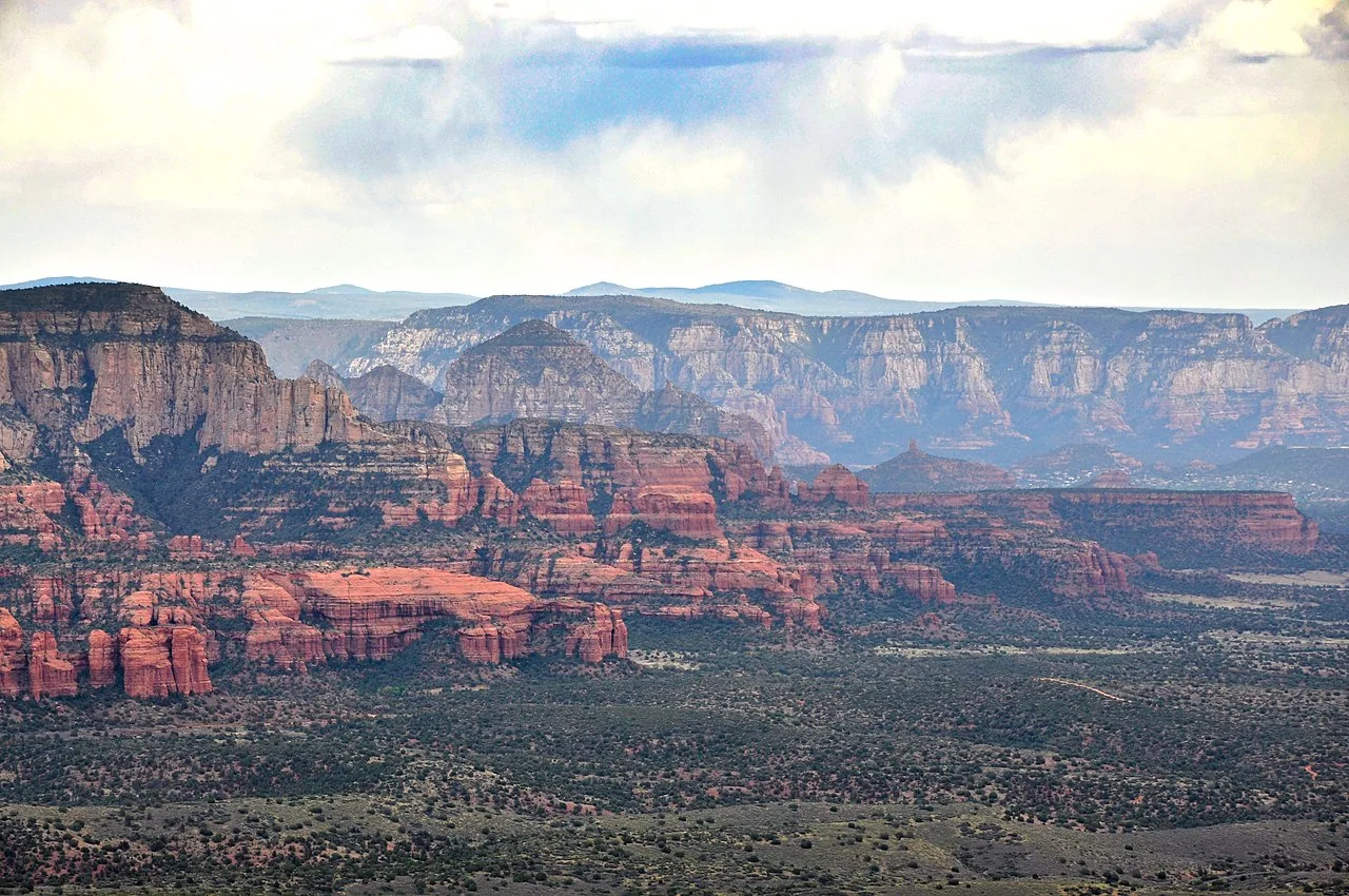 The steep red sandstone slopes of Bear Mountain near Sedona