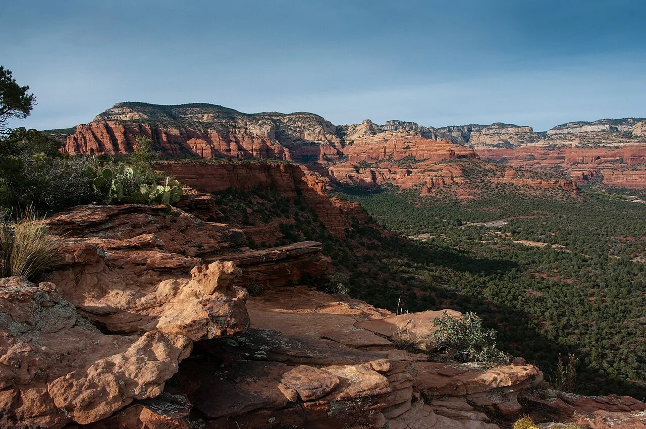 Red rock formations and canyons seen from the Boynton Pass area of Sedona