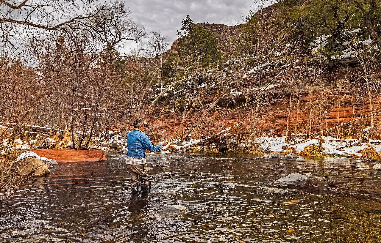 Oak Creek flowing past trees in Sedona, Arizona