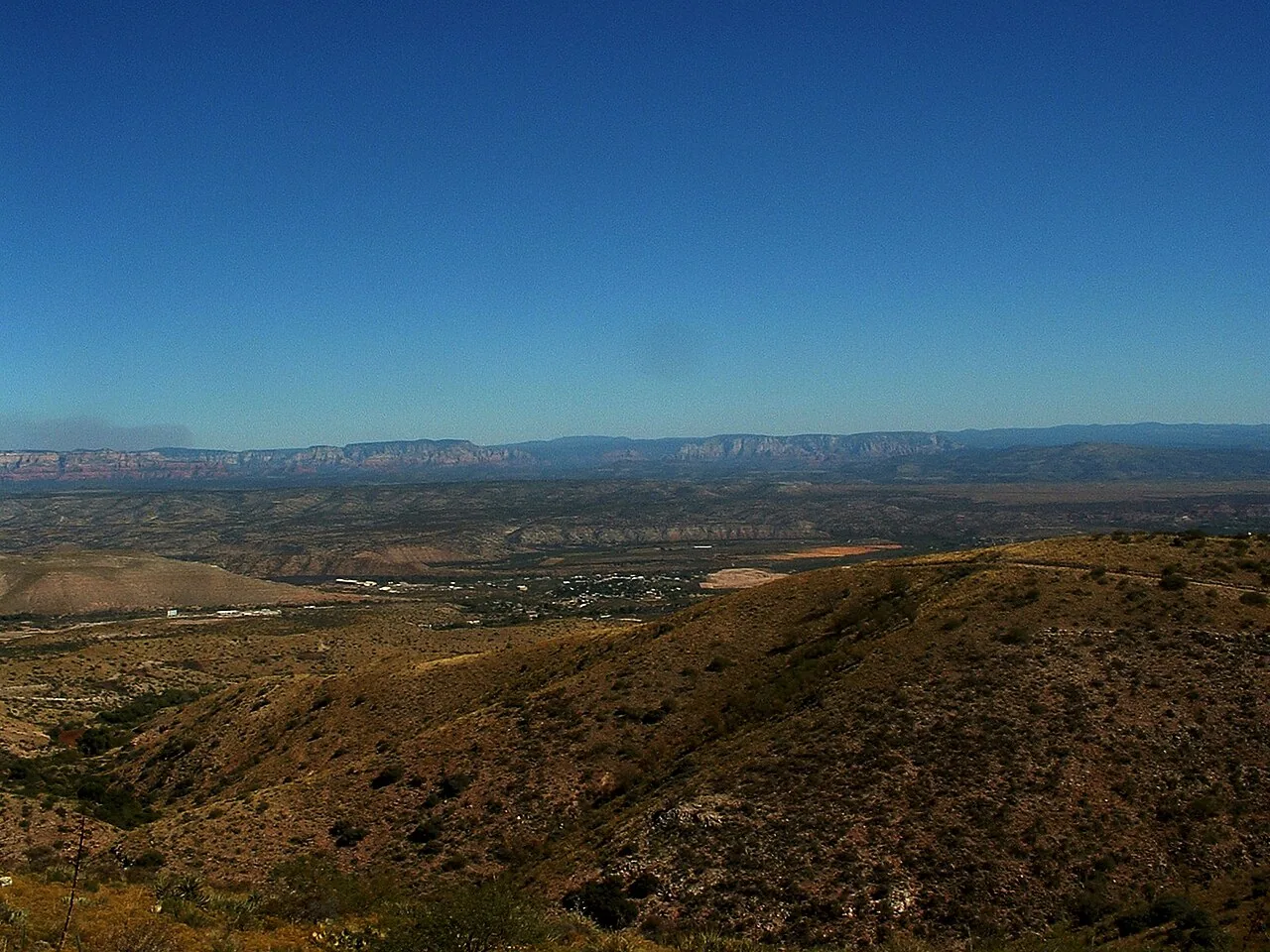 Sweeping view over the Verde Valley from the steep streets of Jerome, Arizona