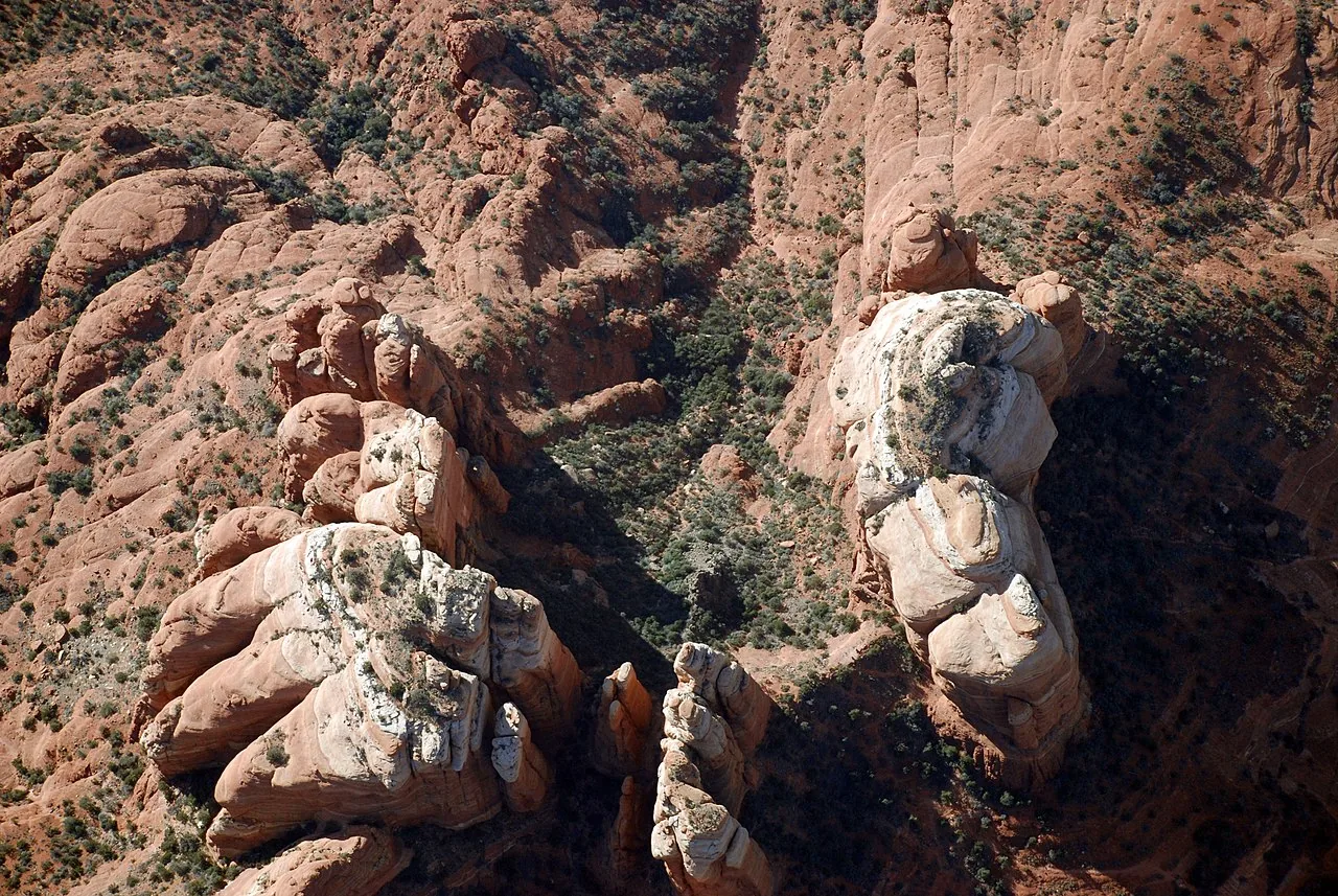 View down Oak Creek Canyon from the Oak Creek Vista overlook at the canyon rim