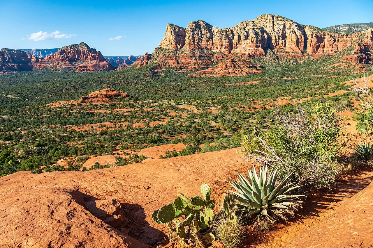 The view back over eastern Sedona and the Verde Valley from Schnebly Hill Vista