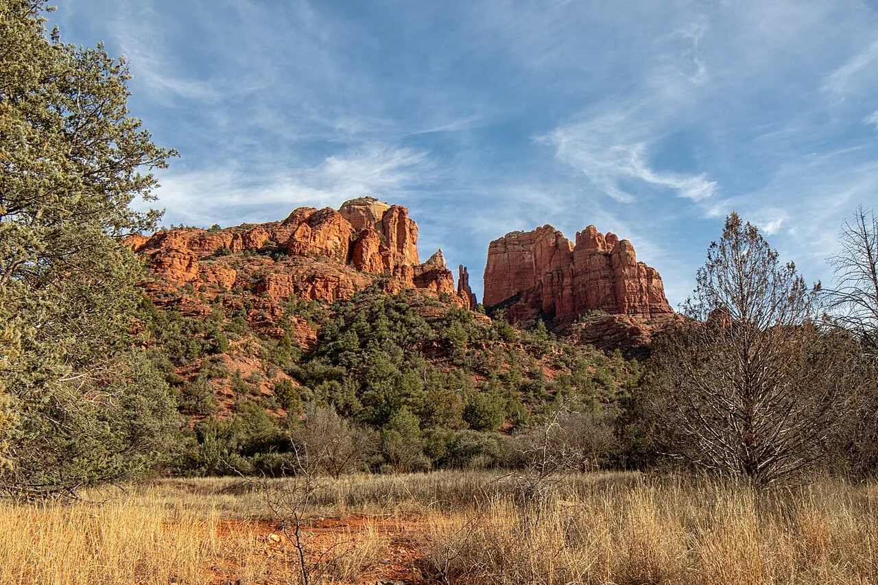 Cathedral Rock's red sandstone spires near Sedona, Arizona