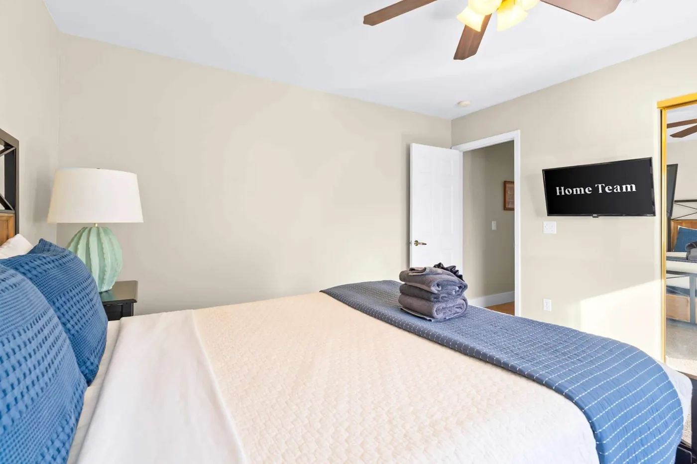 King bedroom with soft natural light