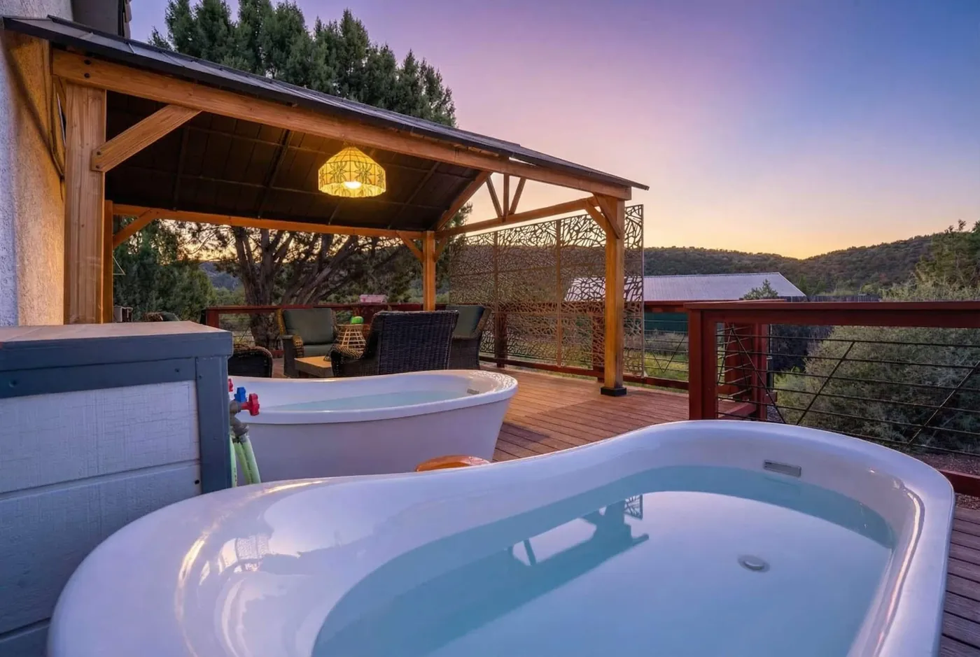 Private outdoor hot tub