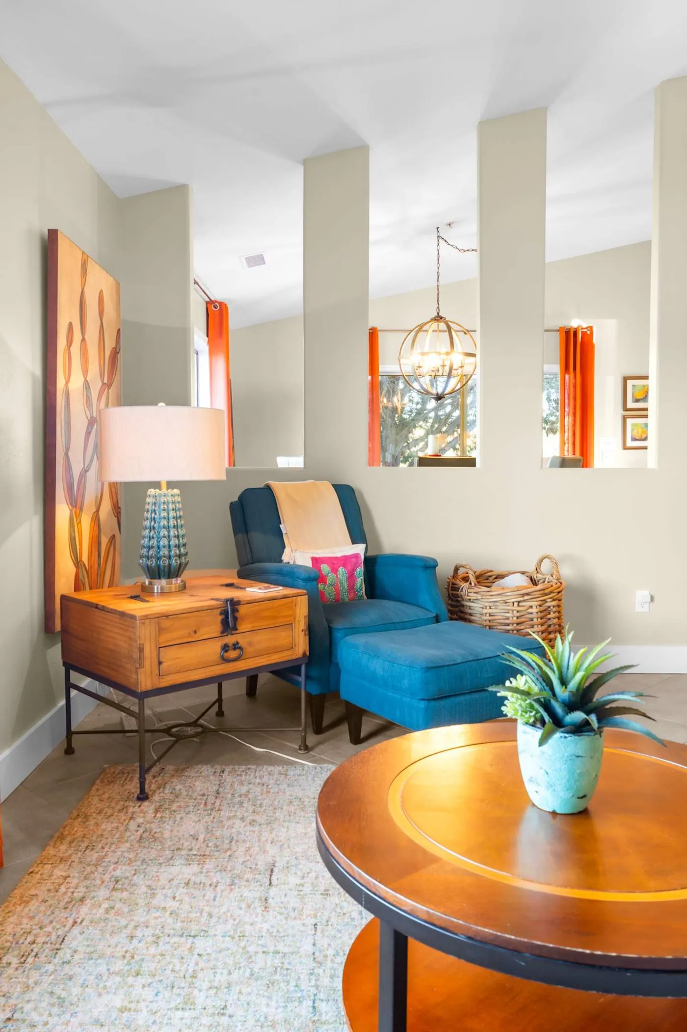 Open living room with comfortable seating